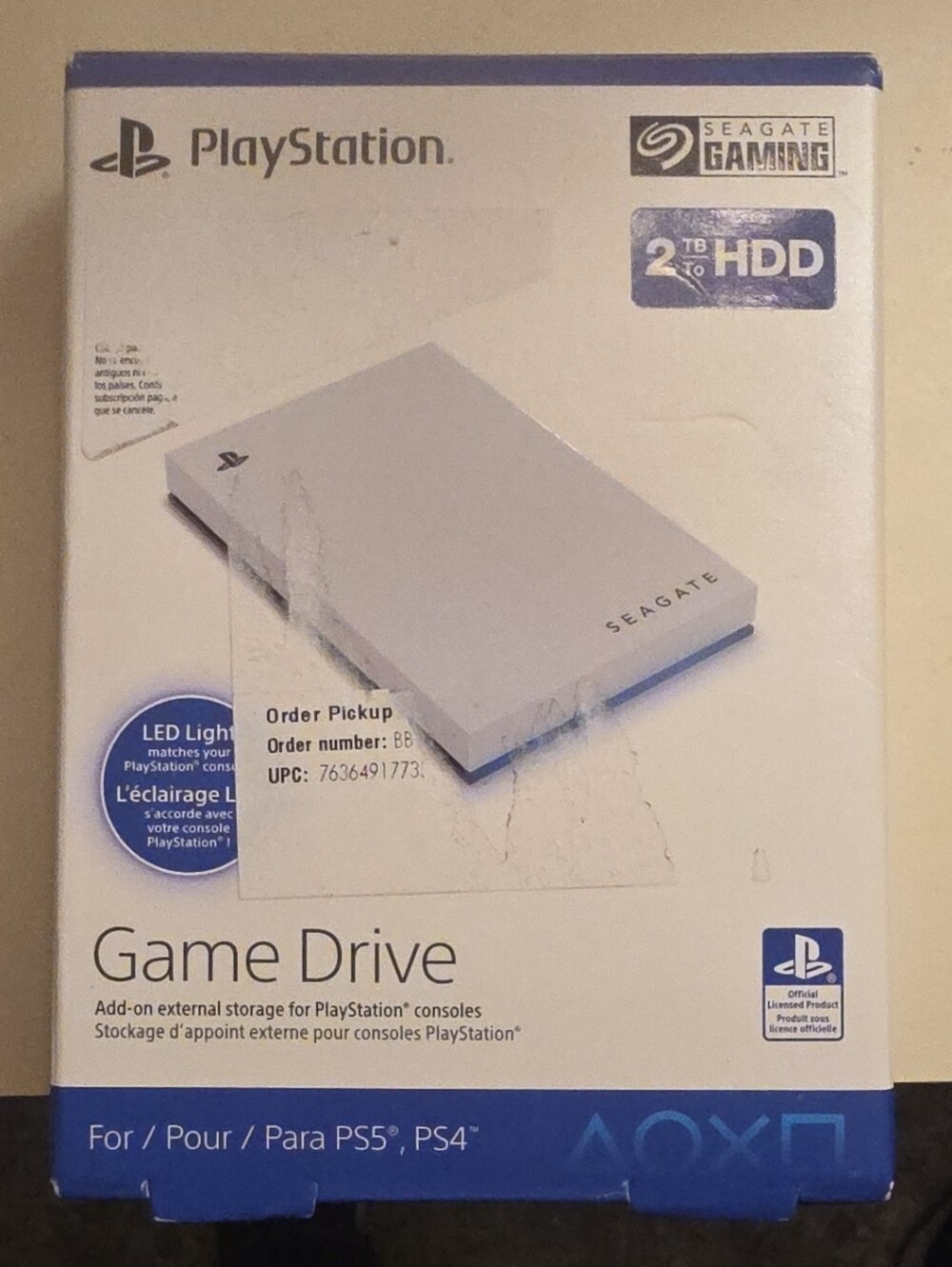 BNIB Seagate Game Drive 2TB External HDD for PlayStation PS5 or PS4 – White
